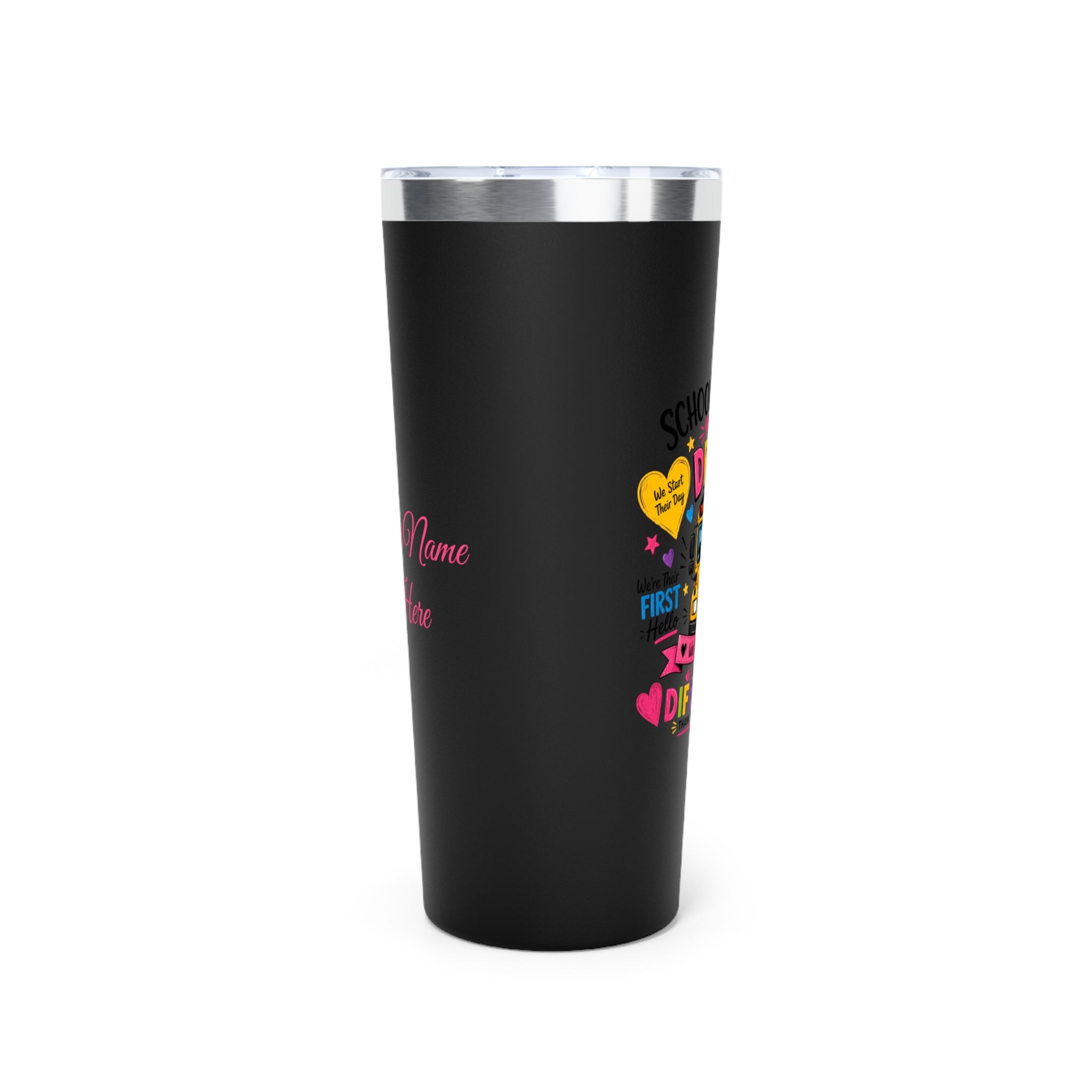 22oz Copper Vacuum Tumbler — Colorful 'Bus Driver' Appreciation Travel Mug