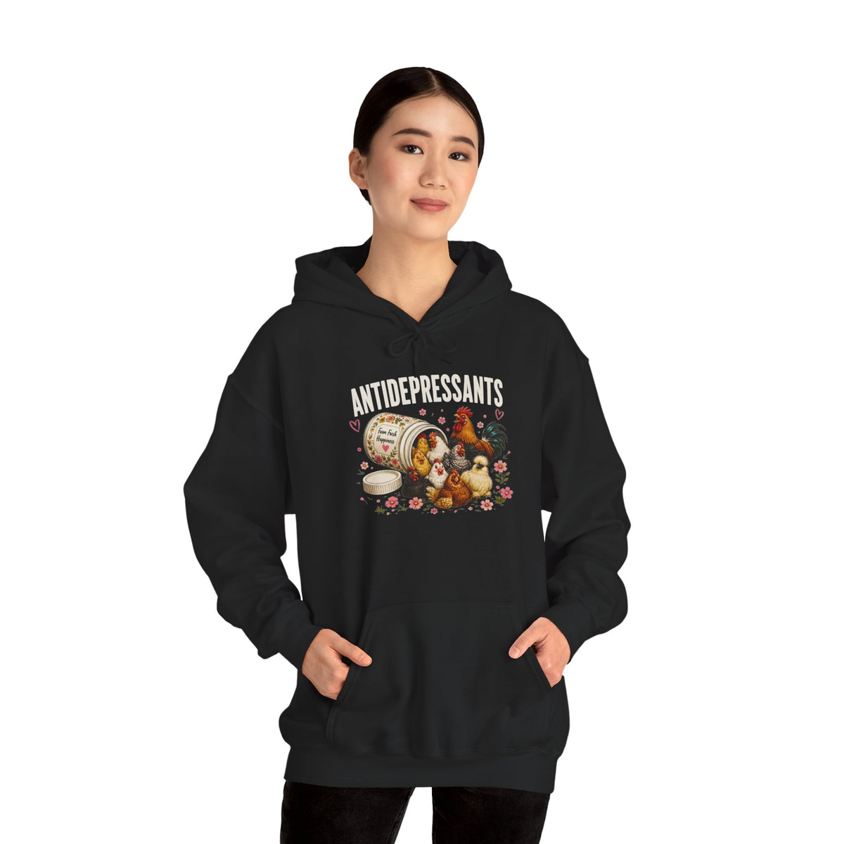 Antidepressants Coffee & Pastry Hoodie – Retro Black Graphic Sweatshirt