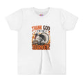 Youth Tee - "Thank God I'm the Turkey" Thanksgiving Turkey Kids Shirt