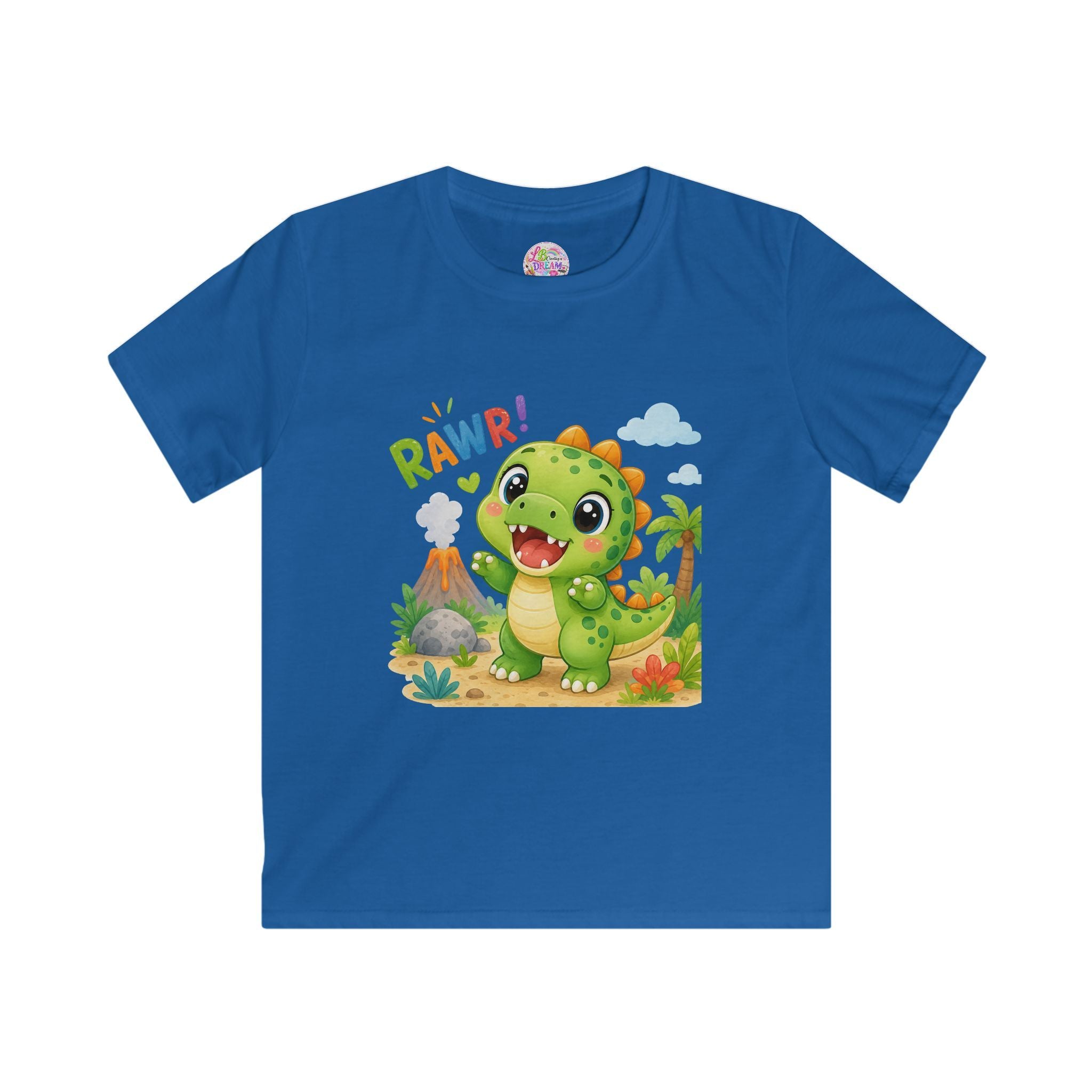 Kids Dinosaur Tee — Cute 'RAWR!' Cartoon Dino Shirt for Toddlers & Preschoolers