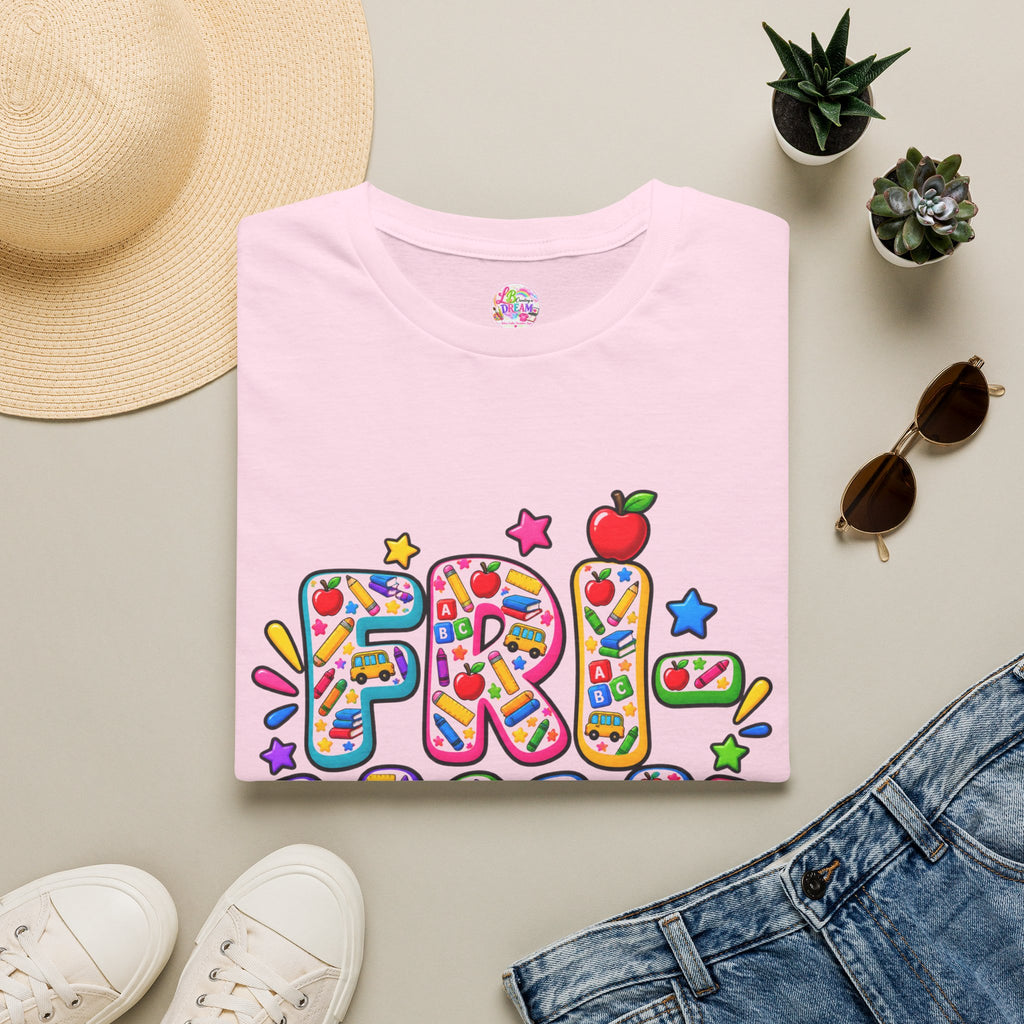 Fri-Yay T-Shirt – Colorful Teacher, Bus Driver & Bus Aide Graphic Tee