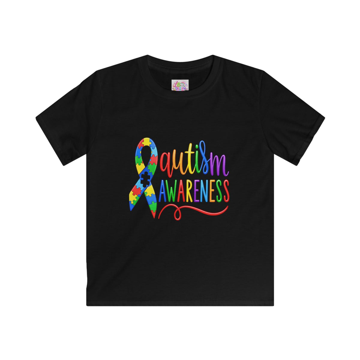 Kids Autism Awareness T-Shirt – Colorful Puzzle Ribbon Tee