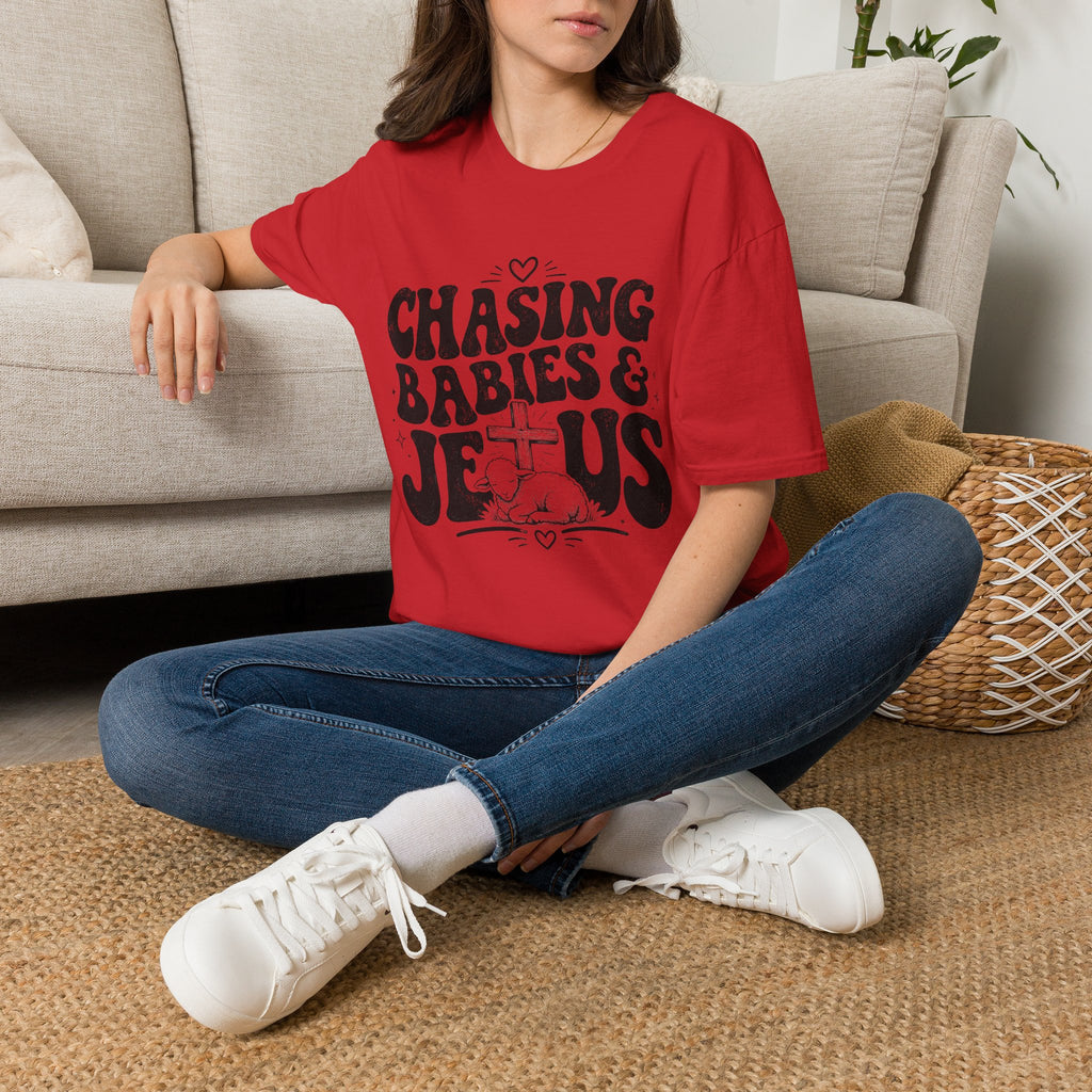 Chasing Babies & Jesus T-Shirt — Retro Christian Faith Graphic Tee