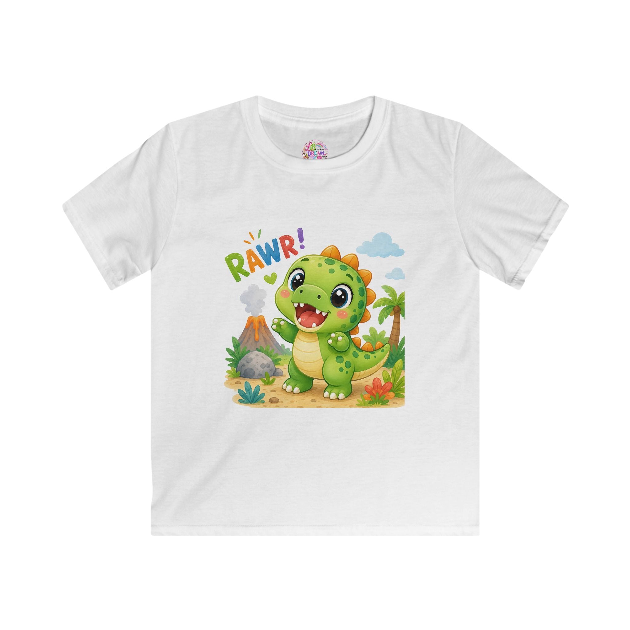 Kids Dinosaur Tee — Cute 'RAWR!' Cartoon Dino Shirt for Toddlers & Preschoolers