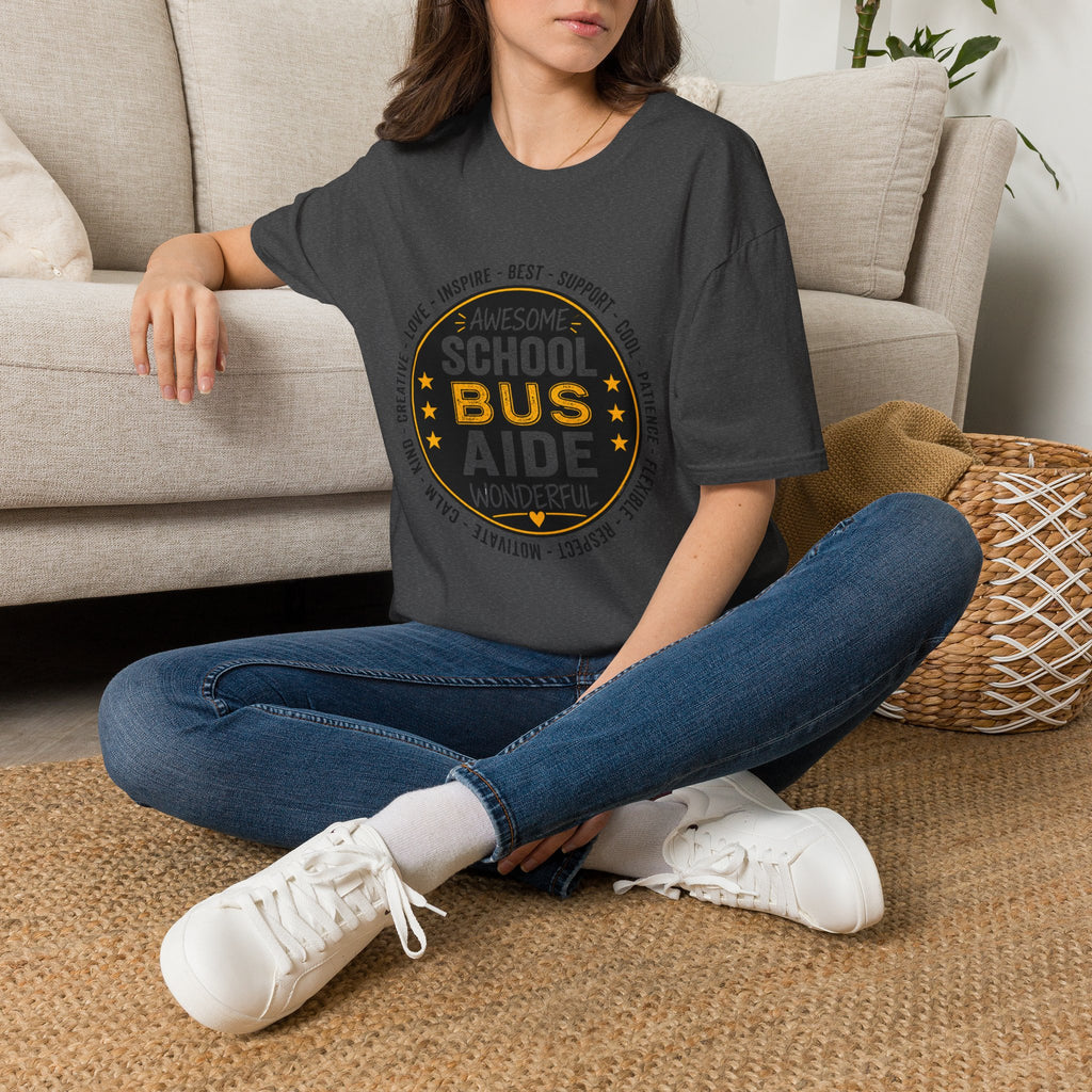School Bus Aide T-Shirt — "Awesome School Bus" Appreciation Tee for Drivers & Aides