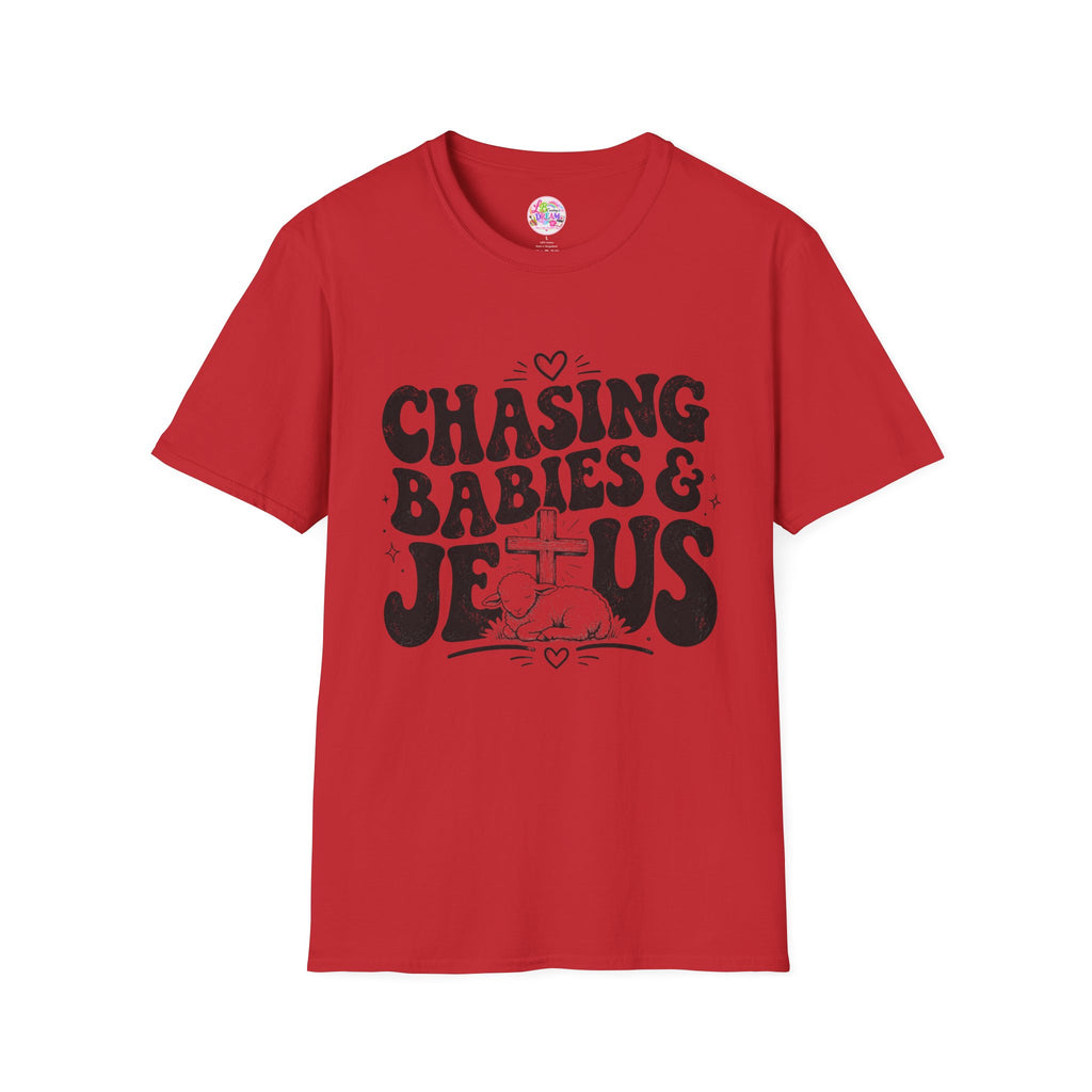 Chasing Babies & Jesus T-Shirt — Retro Christian Faith Graphic Tee