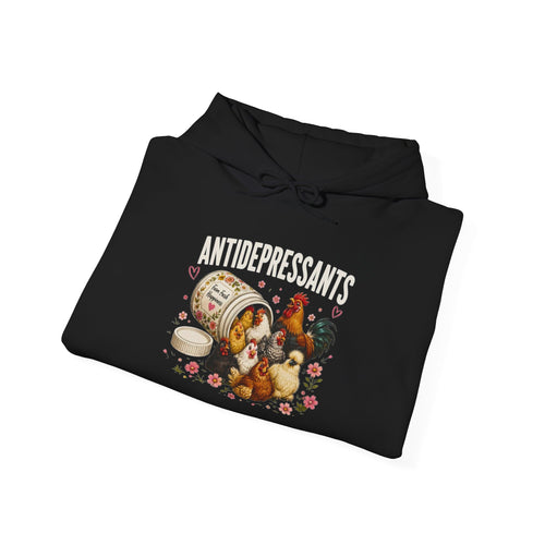 Antidepressants Coffee & Pastry Hoodie – Retro Black Graphic Sweatshirt
