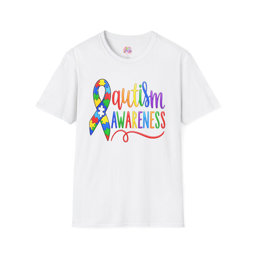 Autism Awareness T-Shirt — Colorful Puzzle Ribbon Design
