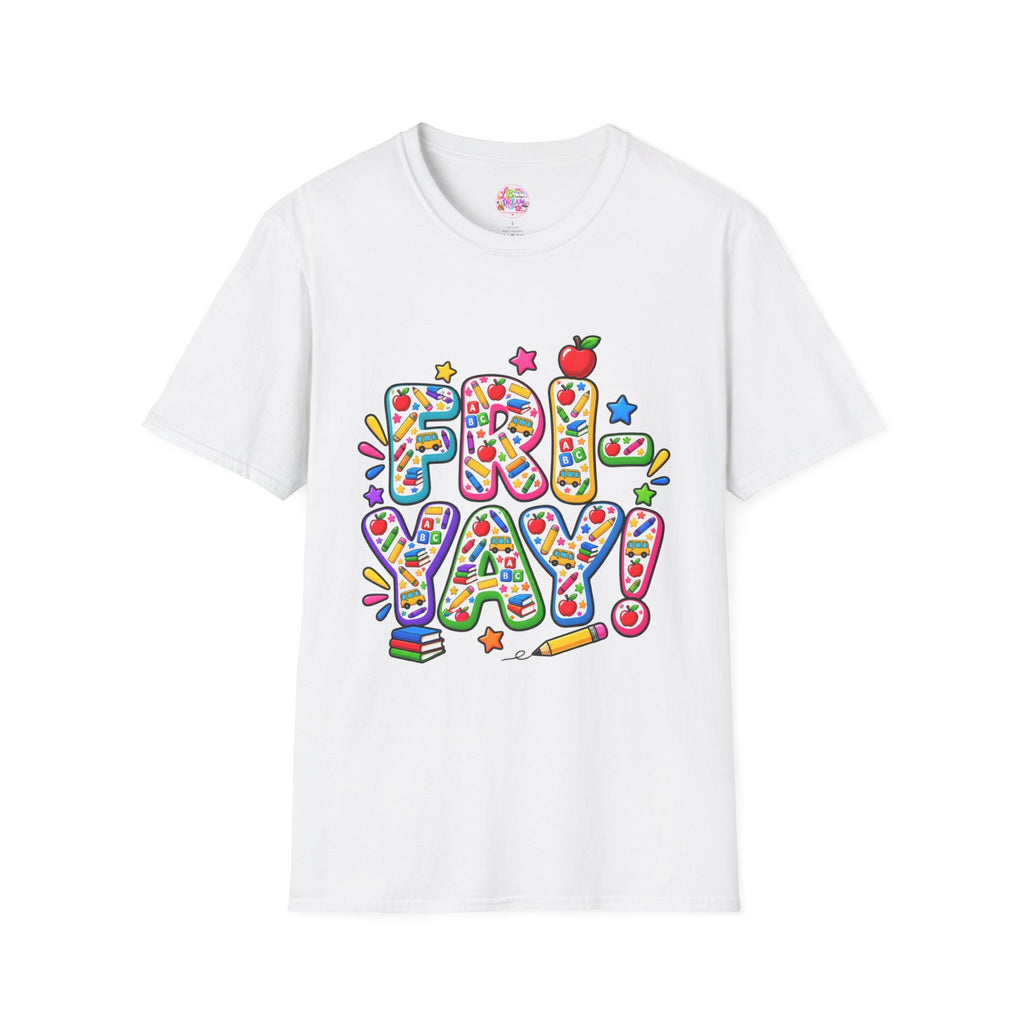 Fri-Yay T-Shirt – Colorful Teacher, Bus Driver & Bus Aide Graphic Tee