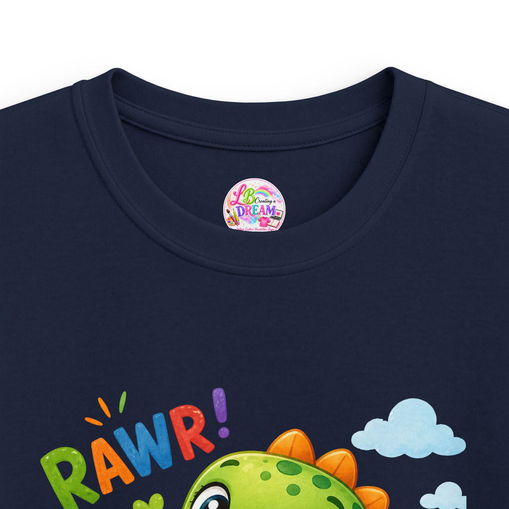 Kids Dinosaur Tee — Cute 'RAWR!' Cartoon Dino Shirt for Toddlers & Preschoolers