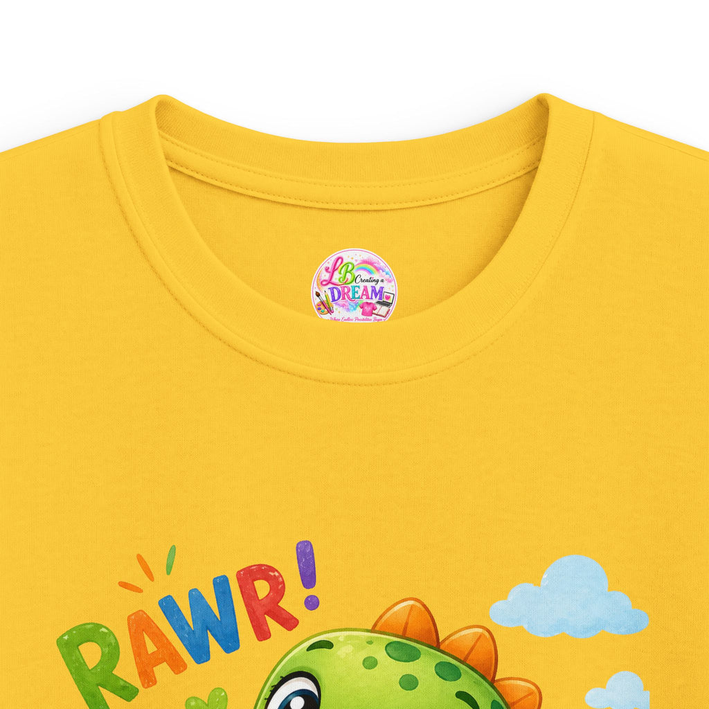 Kids Dinosaur Tee — Cute 'RAWR!' Cartoon Dino Shirt for Toddlers & Preschoolers