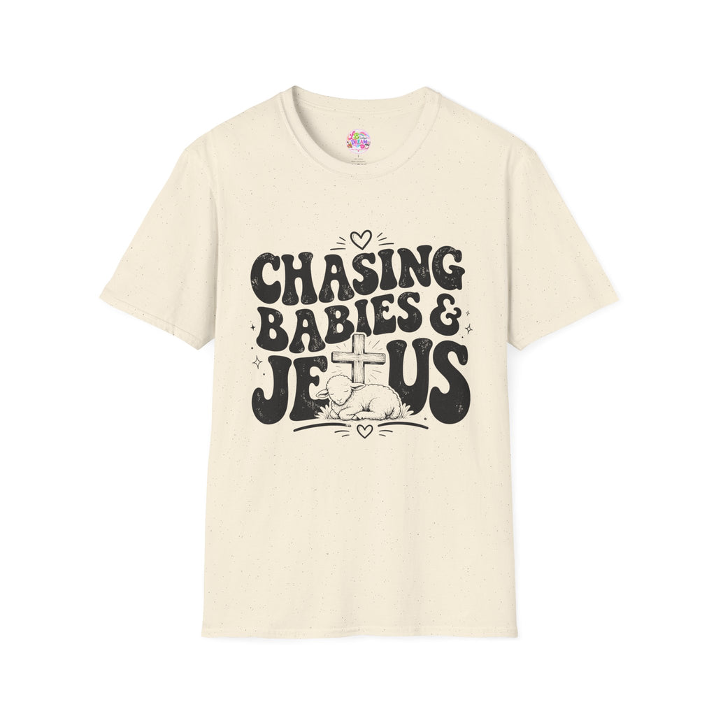 Chasing Babies & Jesus T-Shirt — Retro Christian Faith Graphic Tee