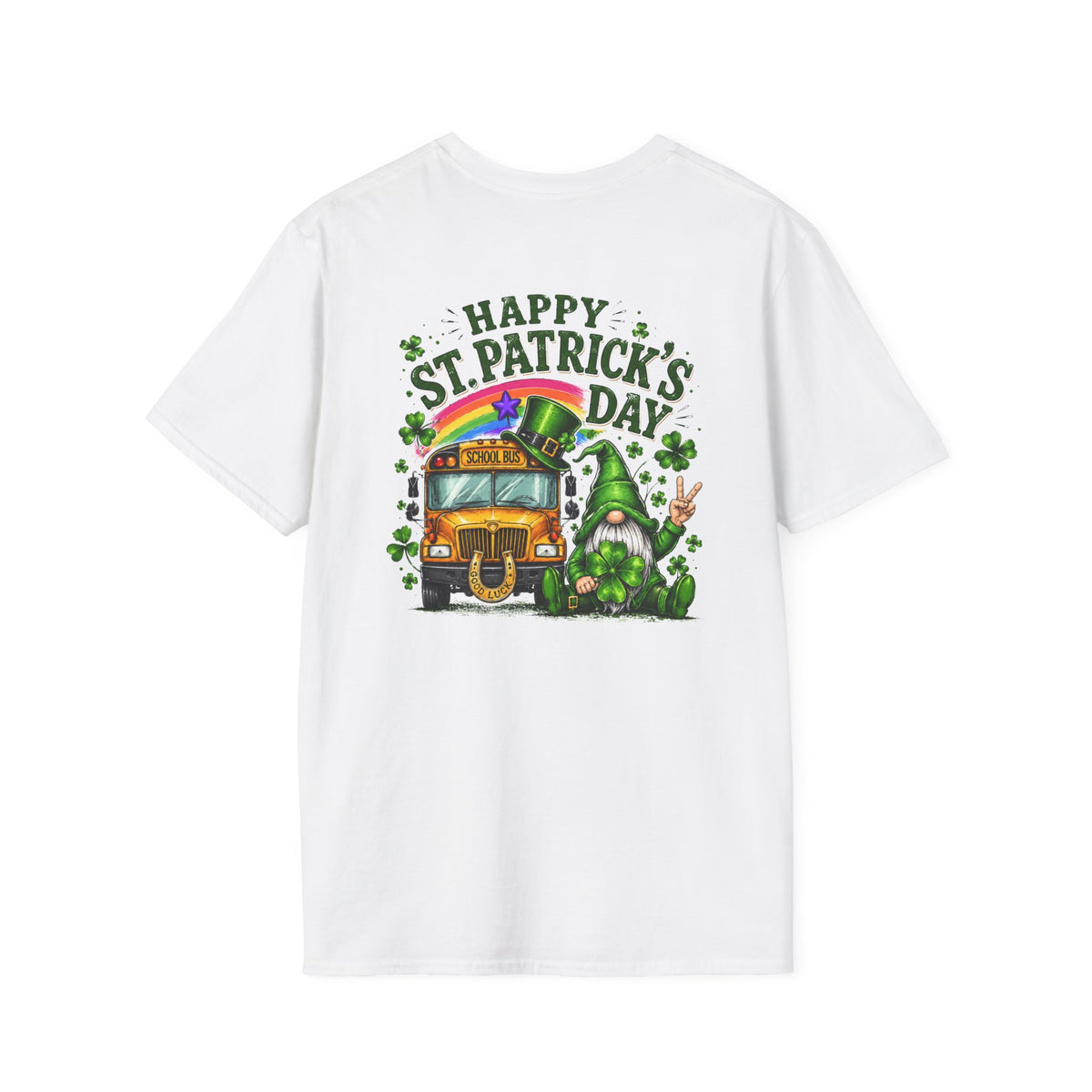 St. Patrick's Day T-Shirt - 'Happy St. Patrick's Day' Shamrock Truck Pocket Tee