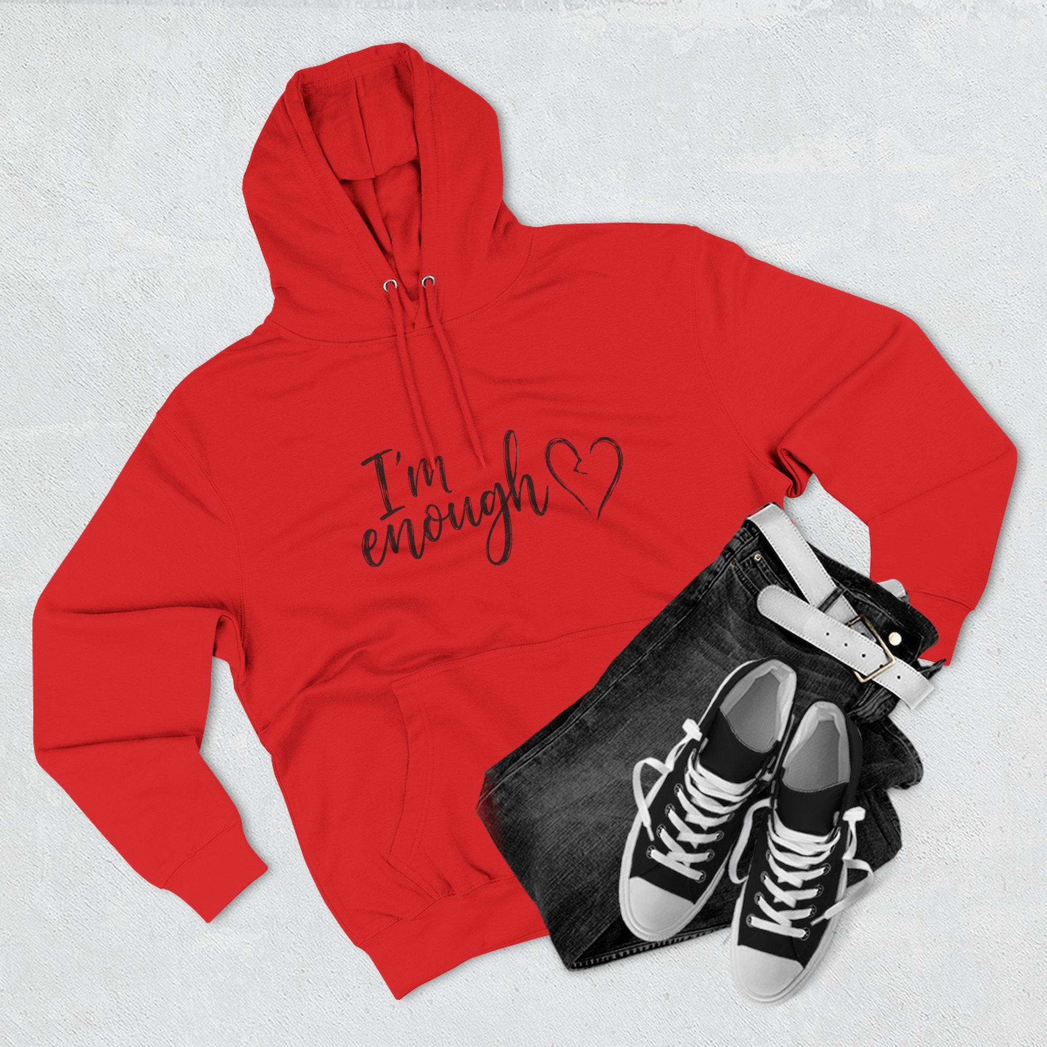 I'm Enough Fleece Hoodie - Self-Love Comfort Pullover