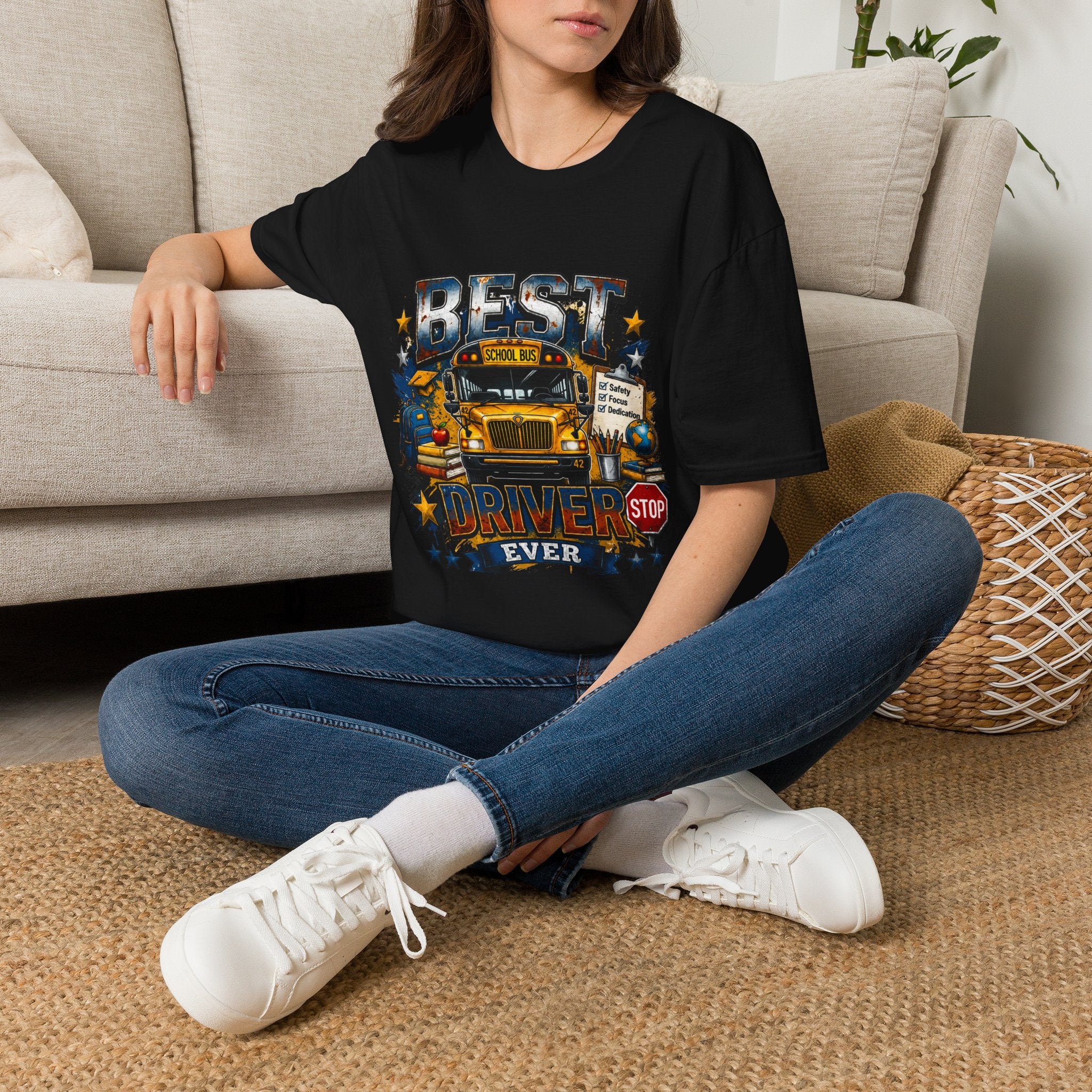 School Bus Driver T-Shirt – "Best Driver Ever" Tribute Tee